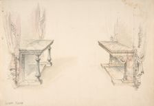 Designs for Two Marble Pier Tables with Draperies, early 19th century. Creator: Anon