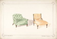 Designs for Two Chairs, 1841-84. Creator: Charles Hindley & Sons