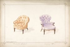 Designs for Two Chairs, 1841-84. Creator: Charles Hindley & Sons
