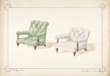 Designs for Two Chairs, 1841-84. Creator: Charles Hindley & Sons