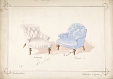Designs for Two Chairs, 1841-84. Creator: Charles Hindley & Sons