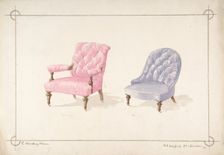 Designs for Two Chairs, 1841-84. Creator: Charles Hindley & Sons