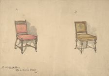 Designs for Two Chairs, 1884-92. Creator: Charles Hindley & Sons