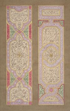 Designs for two panels painted in rinceaux, 1830-97. Creators: Jules-Edmond-Charles Lachaise, Eugène-Pierre Gourdet