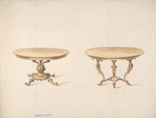 Designs for Two Round Tables, early 19th century. Creator: Anon