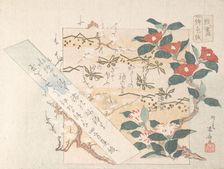 Designs of Writing-Paper with Flowers, 19th century., 19th century. Creator: Shinsai