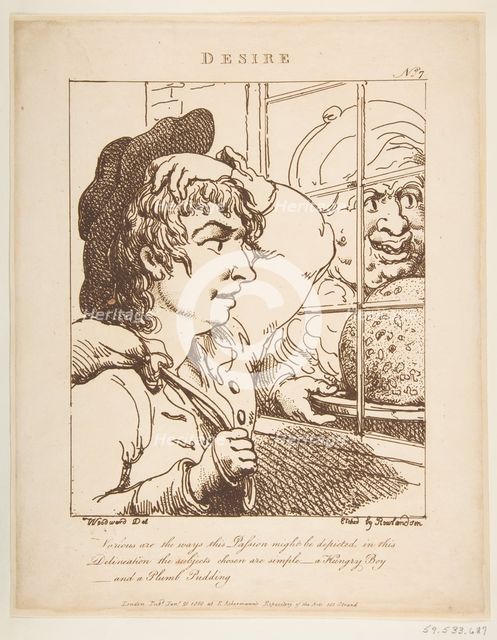 Desire (Le Brun Travested, or Caricatures of the Passions), January 20, 1800. Creator: Thomas Rowlandson.