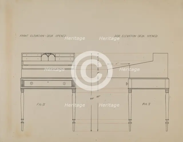 Desk, 1935/1942. Creator: Unknown.