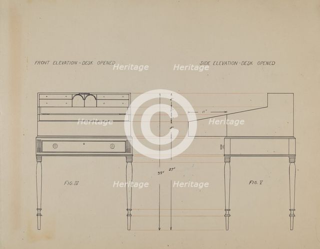 Desk, 1935/1942. Creator: Unknown.