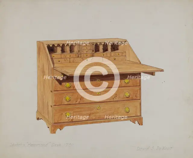 Desk, 1935/1942. Creator: David S De Vault.