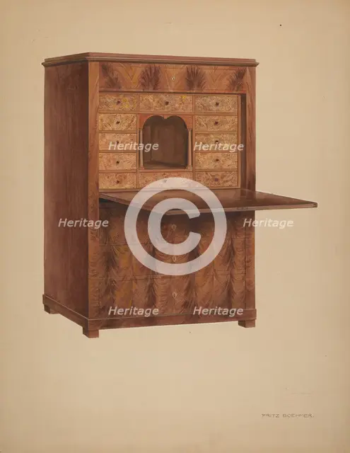 Desk, 1935/1942. Creator: Fritz Boehmer.