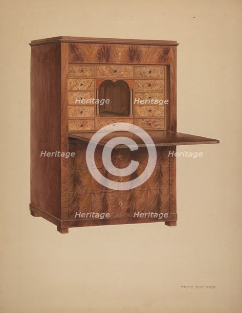 Desk, 1935/1942. Creator: Fritz Boehmer.