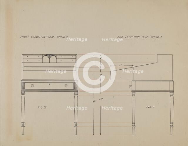 Desk, 1935/1942. Creator: Unknown.