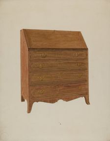 Desk-White Oak, c. 1940. Creator: Henry Moran