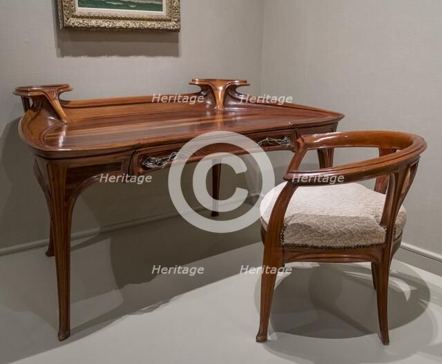 Desk and Chair, Brussels, Belgium, c1900, (c2014-2017). Artist: Alan John Ainsworth.