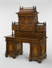 Desk and Bookcase, 1893. Creator: Ladislaus Zdzieblowski