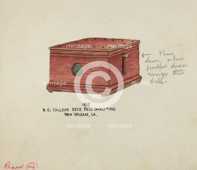 Desk Bell, 1935/1942. Creator: Unknown.