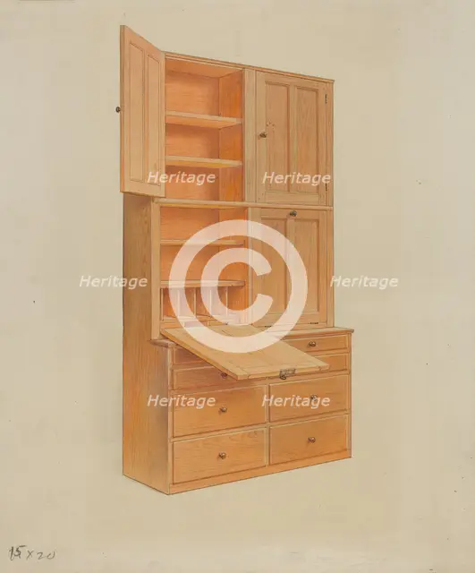 Desk, c. 1936. Creator: Alfred H. Smith.