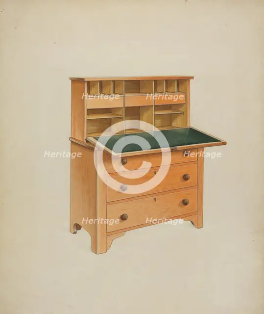 Desk, c. 1937. Creator: Winslow Rich.
