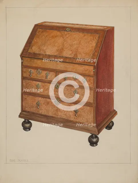 Desk, c. 1937. Creator: Charles Squires.