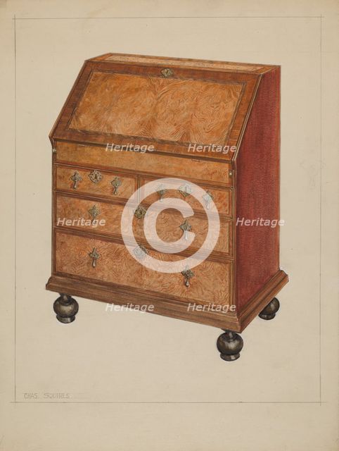 Desk, c. 1937. Creator: Charles Squires.