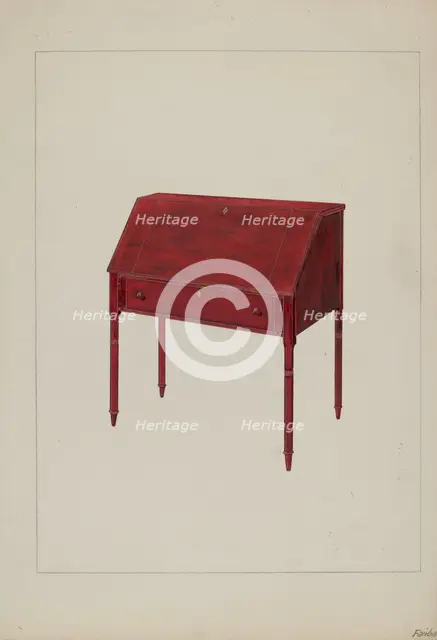 Desk, c. 1937. Creator: George Fairbanks.