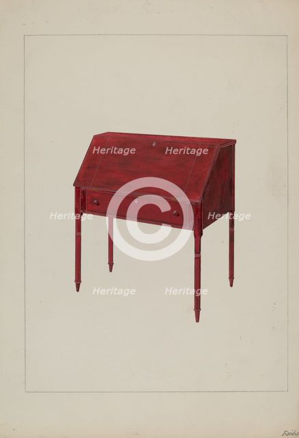 Desk, c. 1937. Creator: George Fairbanks.
