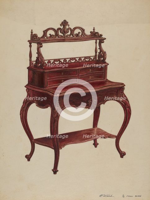 Desk, c. 1937. Creator: Paul Ward.