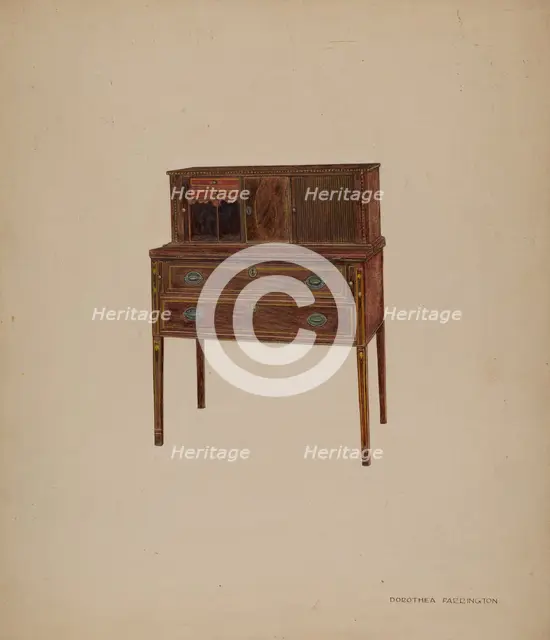 Desk, c. 1938. Creator: Dorothea A. Farrington.