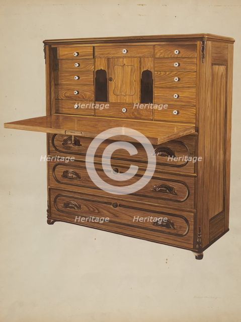 Desk, c. 1938. Creator: Einar Heiberg.