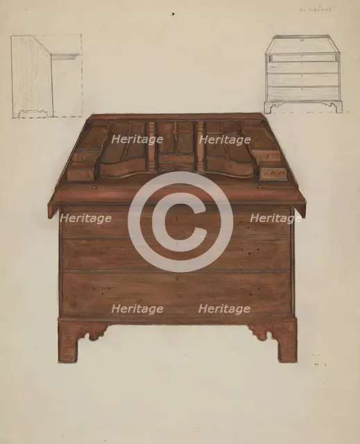 Desk, c. 1940. Creator: Edna C. Rex.