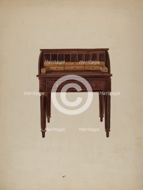 Desk, c. 1940. Creator: Marie Alain.