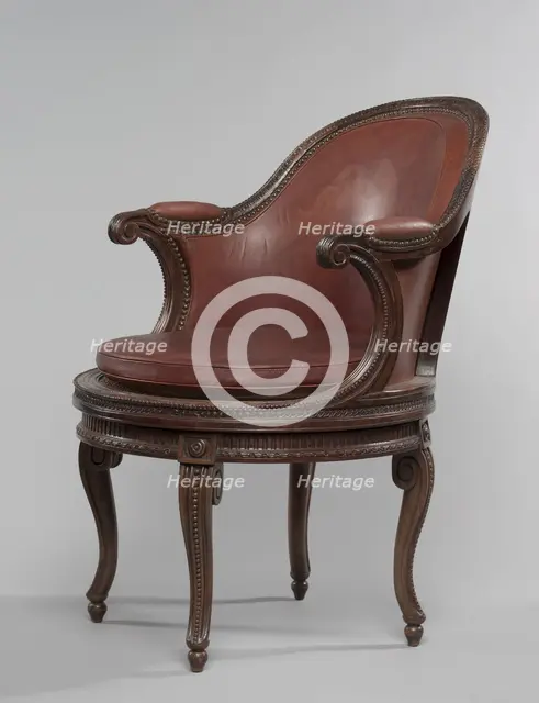 Desk Chair with Swivel Mechanism, c. 1780. Creator: Unknown.