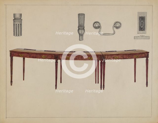 Desk (in two sections) Used by Members of Congress, 1936. Creator: Rollington Campbell.