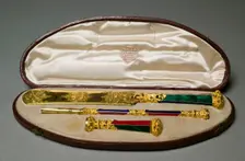 Desk Set , c. 1830. Creator: John Hamilton Mortimer (British, 1740-1779); Paul Storr (British, 1771-1844), and