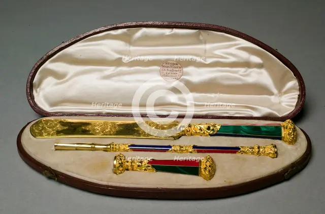 Desk Set , c. 1830. Creator: John Hamilton Mortimer (British, 1740-1779); Paul Storr (British, 1771-1844), and.