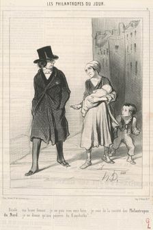 Désolé ... Je suis de la société des philantropes du nord ..., 19th century. Creator: Honore Daumier