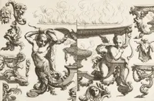 Desseins de Brasiers dont les Ornements peuuent Seruir aux Cuuettes, Tables, et autre..., 1660-1713. Creator: Alexis Loir I