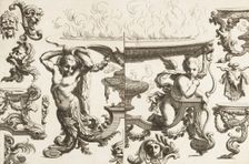 Desseins de Brasiers dont les Ornements peuuent Seruir aux Cuuettes, Tables, et autre..., 1660-1713. Creator: Alexis Loir I