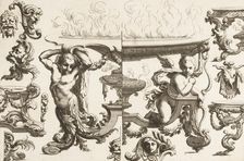 Desseins de Brasiers dont les Ornements peuuent Seruir aux Cuuettes, Tables, et autre..., 1660-1713. Creator: Alexis Loir I
