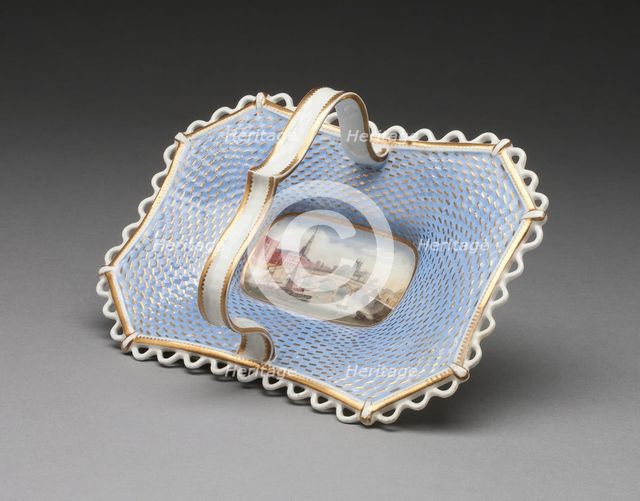 Dessert Basket with view of Worcester, Worcester, 1840/50. Creator: Chamberlain and Company.