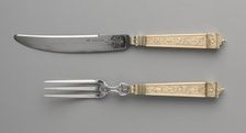 Dessert Knife and Fork , c. 1880. Creator: Maison Cardeilhac (French)