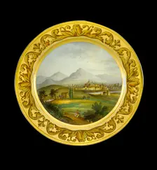 Dessert plate depicting Toulouse, France, 1810s. Artist: AJ Photographics