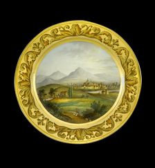 Dessert plate depicting Toulouse, France, 1810s. Artist: AJ Photographics