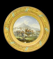 Dessert plate depicting the Battle of Talavera, Spain, 1809 (1818)