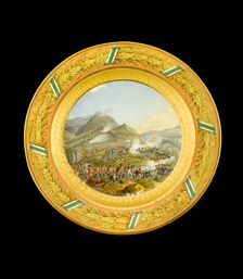 Dessert plate depicting the Battle of Bussaco, Portugal, 1810 (1810s). Artist: AJ Photographics