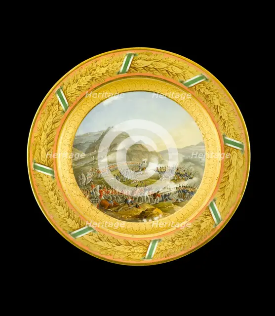 Dessert plate depicting the Battle of Bussaco, Portugal, 1810 (1810s). Artist: AJ Photographics.