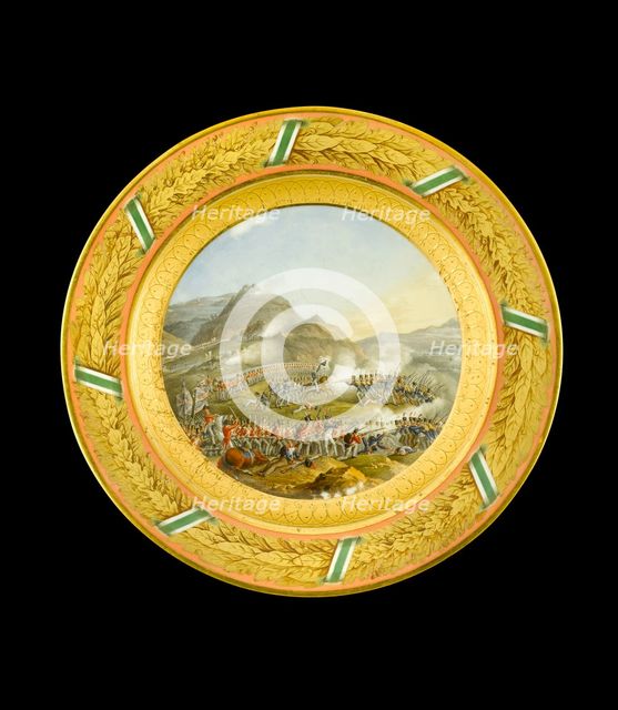 Dessert plate depicting the Battle of Bussaco, Portugal, 1810 (1810s). Artist: AJ Photographics.