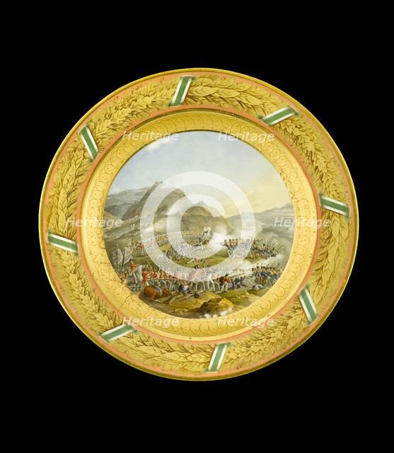Dessert plate depicting the Battle of Bussaco, Portugal, 1810 (1810s). Artist: AJ Photographics.