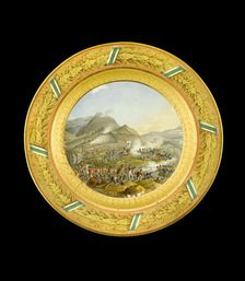 Dessert plate depicting the Battle of Bussaco, Portugal, 1810 (1810s). Artist: AJ Photographics